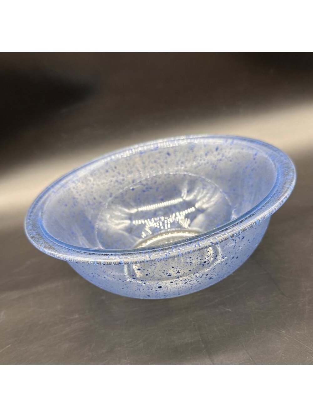 Vintage Pyrex USA Blue Spatter Glass Mixing Bowl 1990s Speckled Retro 1.5L